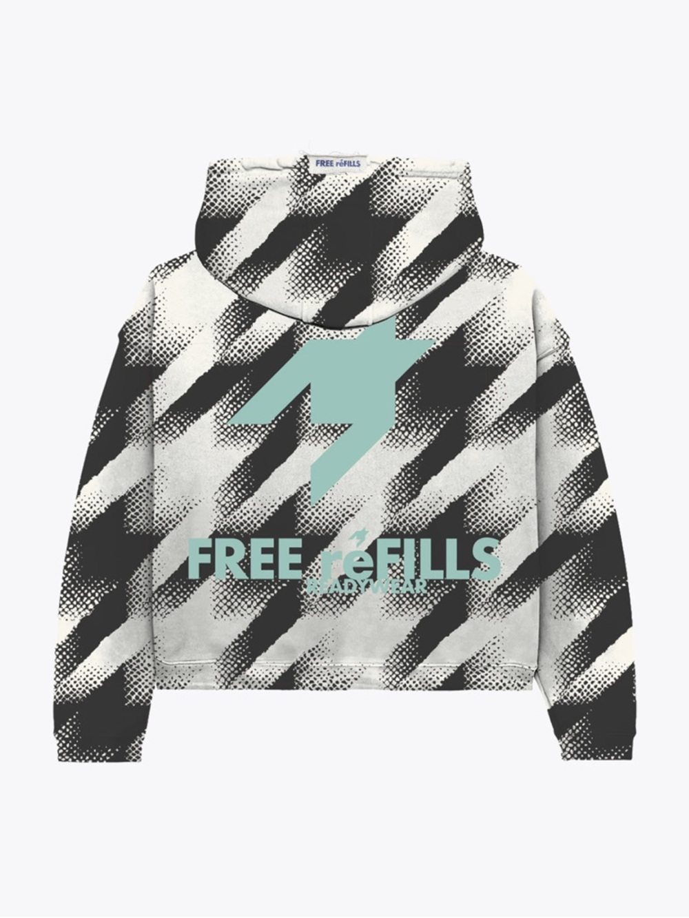 FREE REFILLS Gradient Hoodie Cream Black, Oversized, Size Large